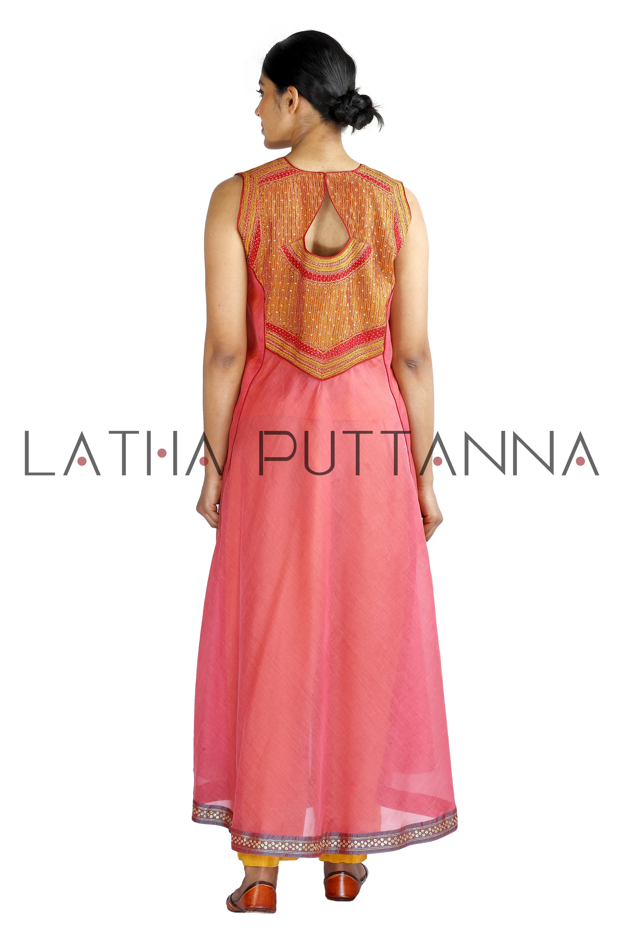 Peach and orange salwar