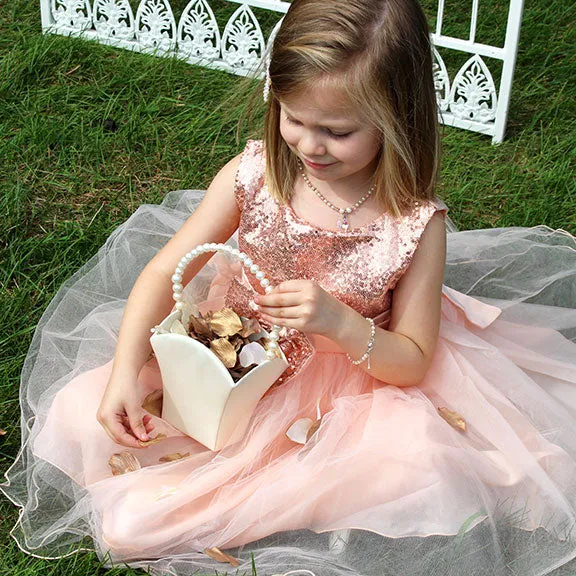 Pearl Handle Flower Girl Basket