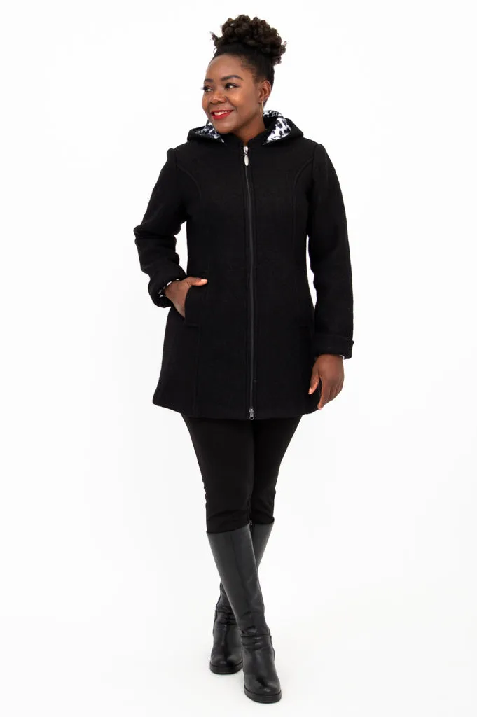 Pender Coat, Black, Wool