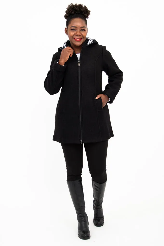 Pender Coat, Black, Wool