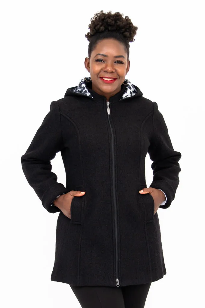 Pender Coat, Black, Wool