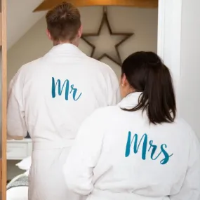 Personalised Back of Robe Cotton Shawl Collar Bathrobe 400gsm