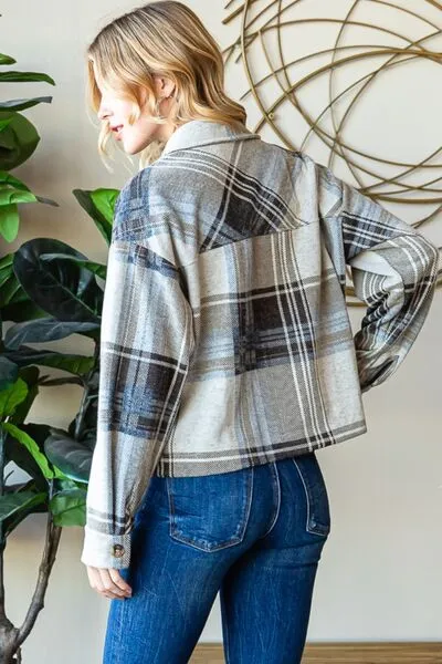 Plaid Button Up Long Sleeve Shacket