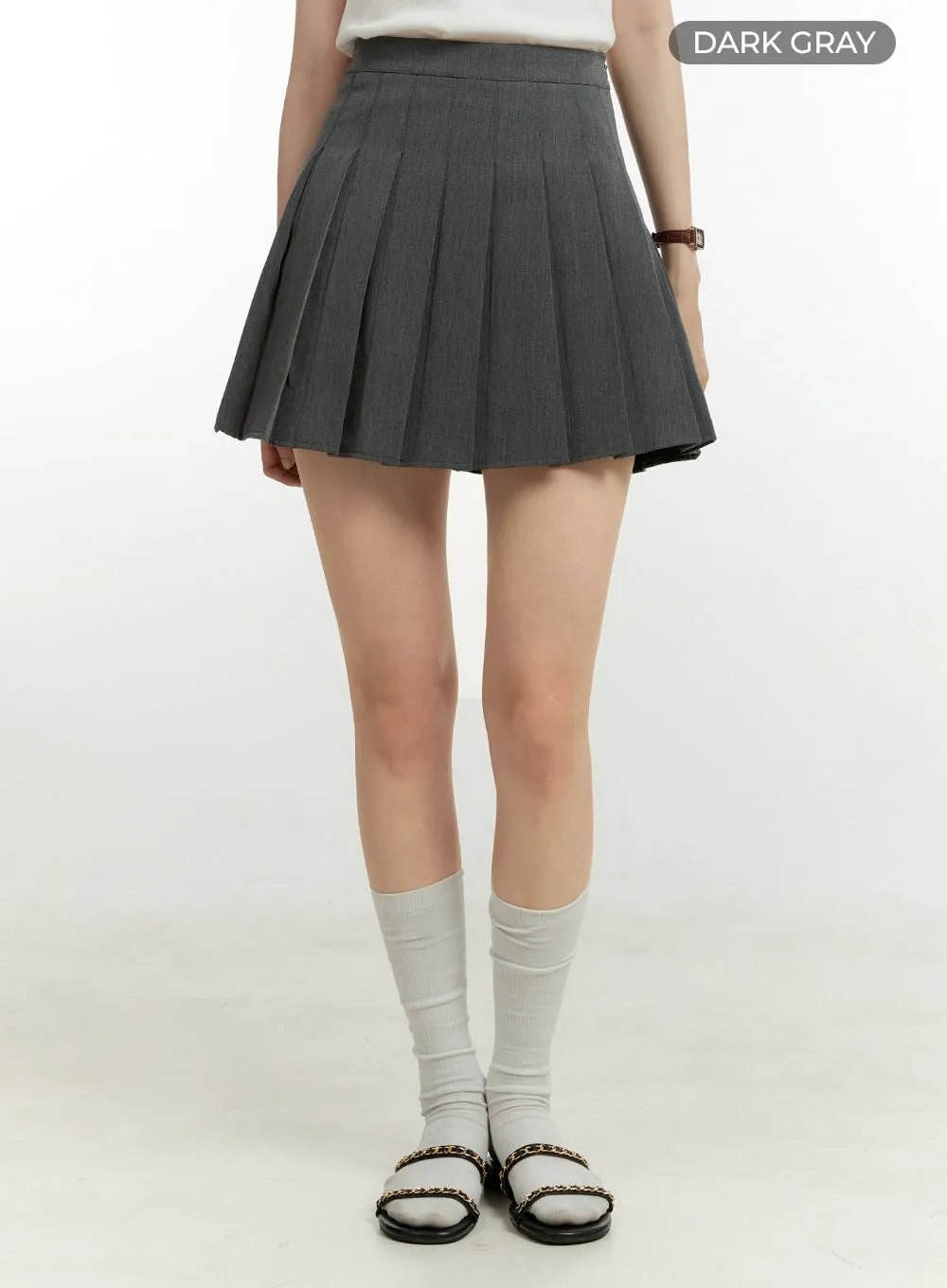 Pleated Basic Mini Skirt OU428