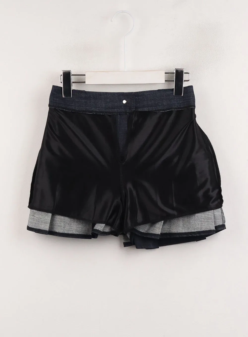 Pleated Denim Mini Skirt CJ415