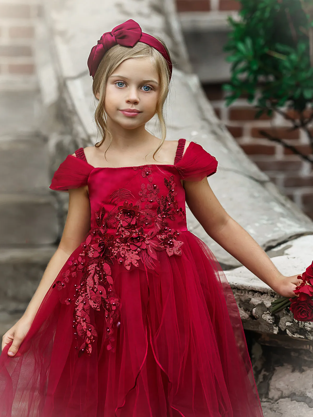 Poinsettia Princess Tulle Holiday Gown