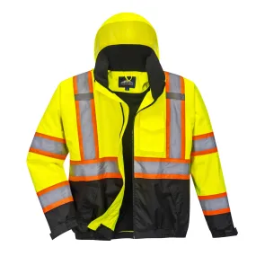 PORTWEST® Hi Vis Bomber Jacket with Reflective Contrast Tape - ANSI Class 3 - US368