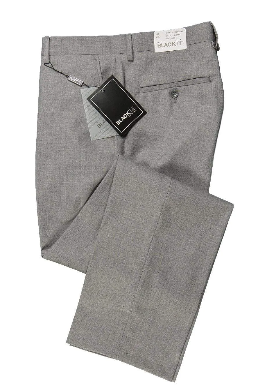 "Bradley" Heather Grey Luxury Wool Blend Suit Pants - Unhemmed