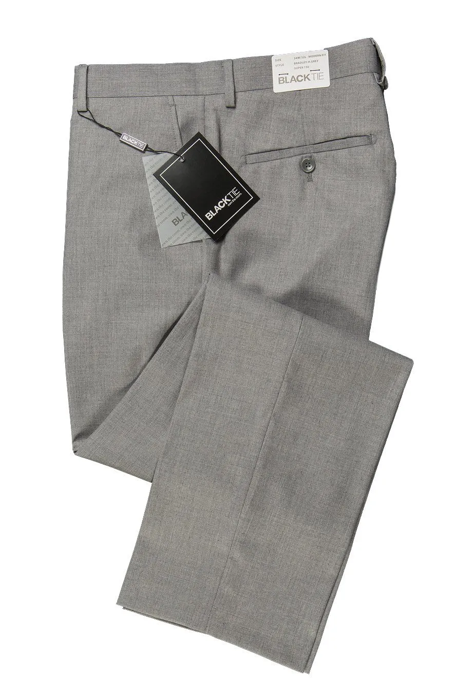 "Bradley" Heather Grey Luxury Wool Blend Suit Pants