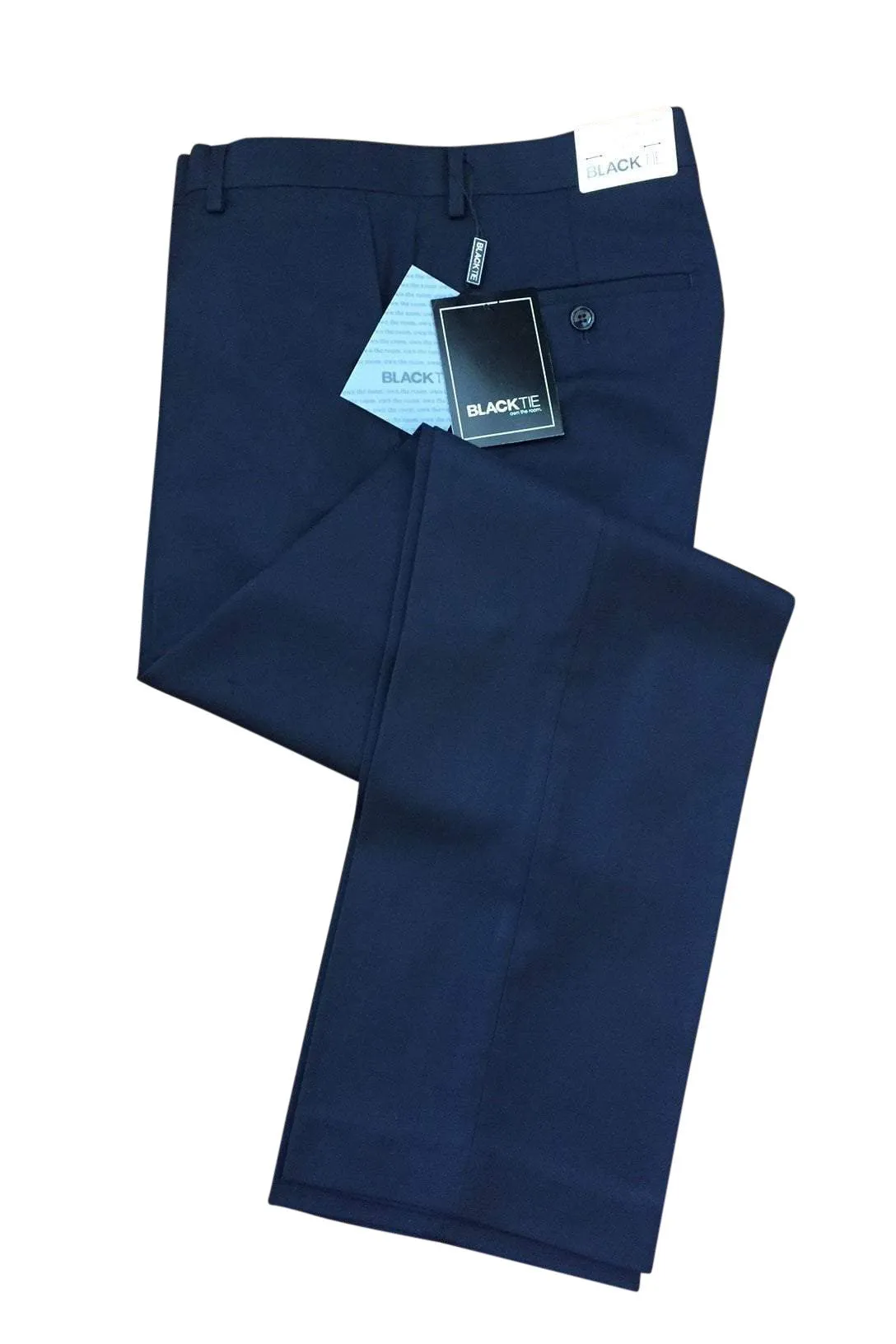 "Bradley" Midnight Navy Luxury Wool Blend Suit Pants - Unhemmed