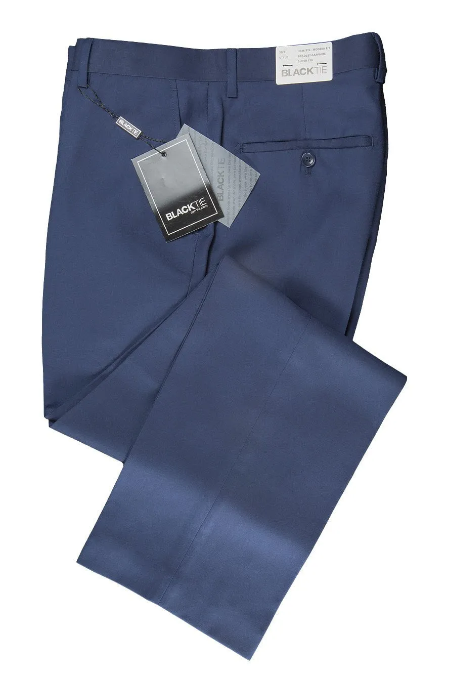 "Bradley" Sapphire Blue Luxury Wool Blend Suit Pants