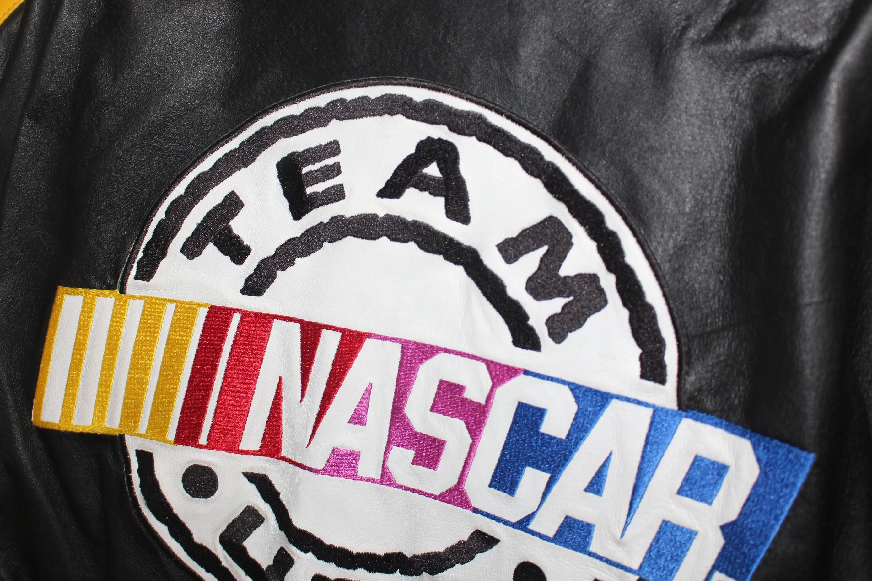 Rare NASCAR Racing Leather Bomber Jacket (M)