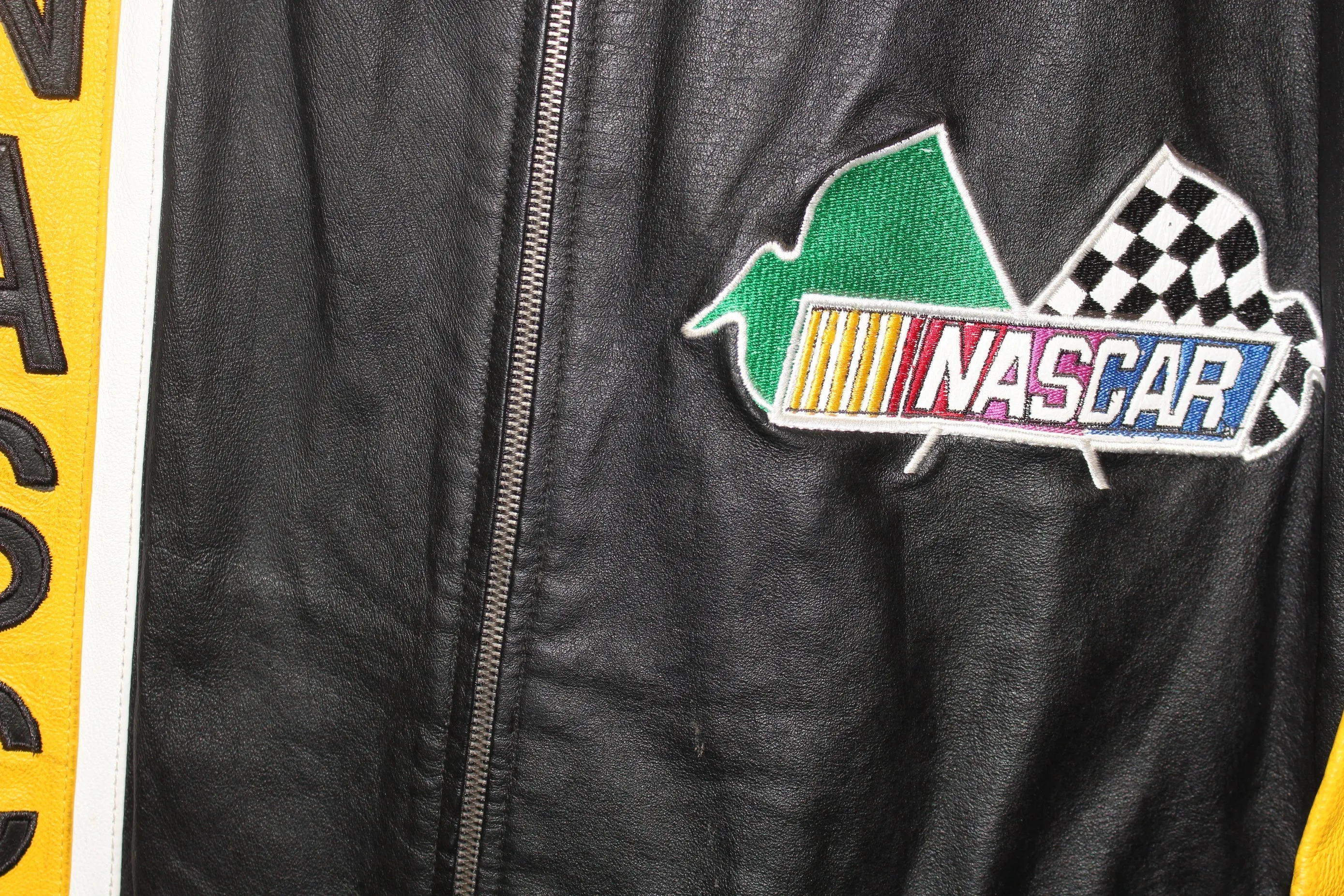 Rare NASCAR Racing Leather Bomber Jacket (M)