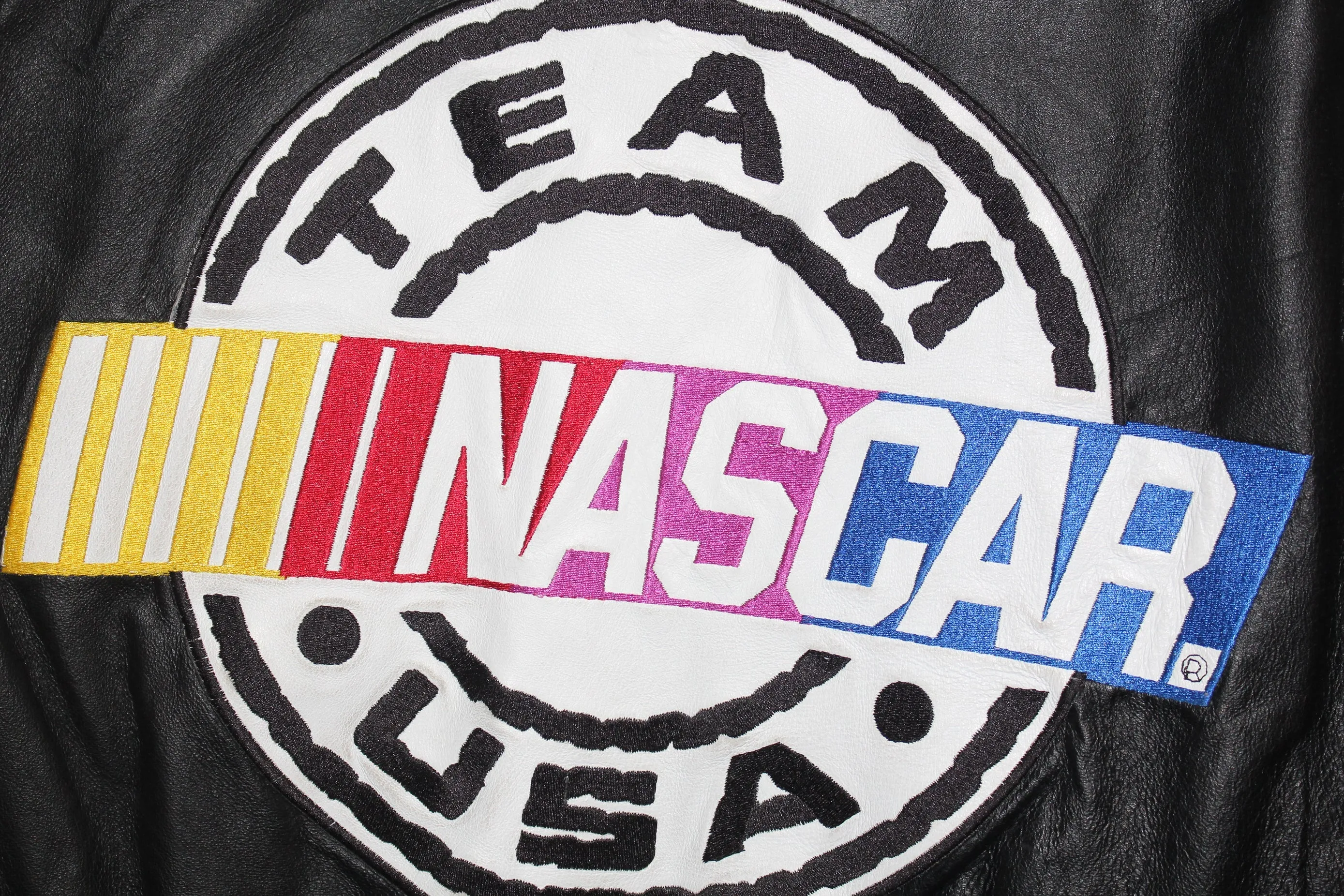 Rare NASCAR Racing Leather Bomber Jacket (M)