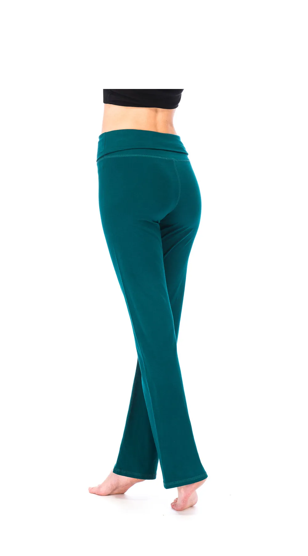 Roll Top Pants - peacock - organic cotton