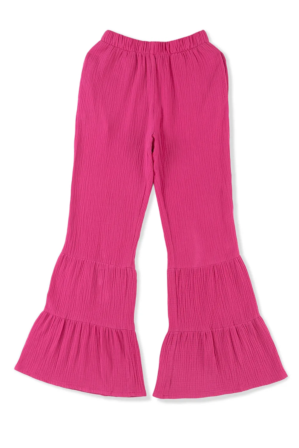 Rose Ruffle High Waist Flared Pants