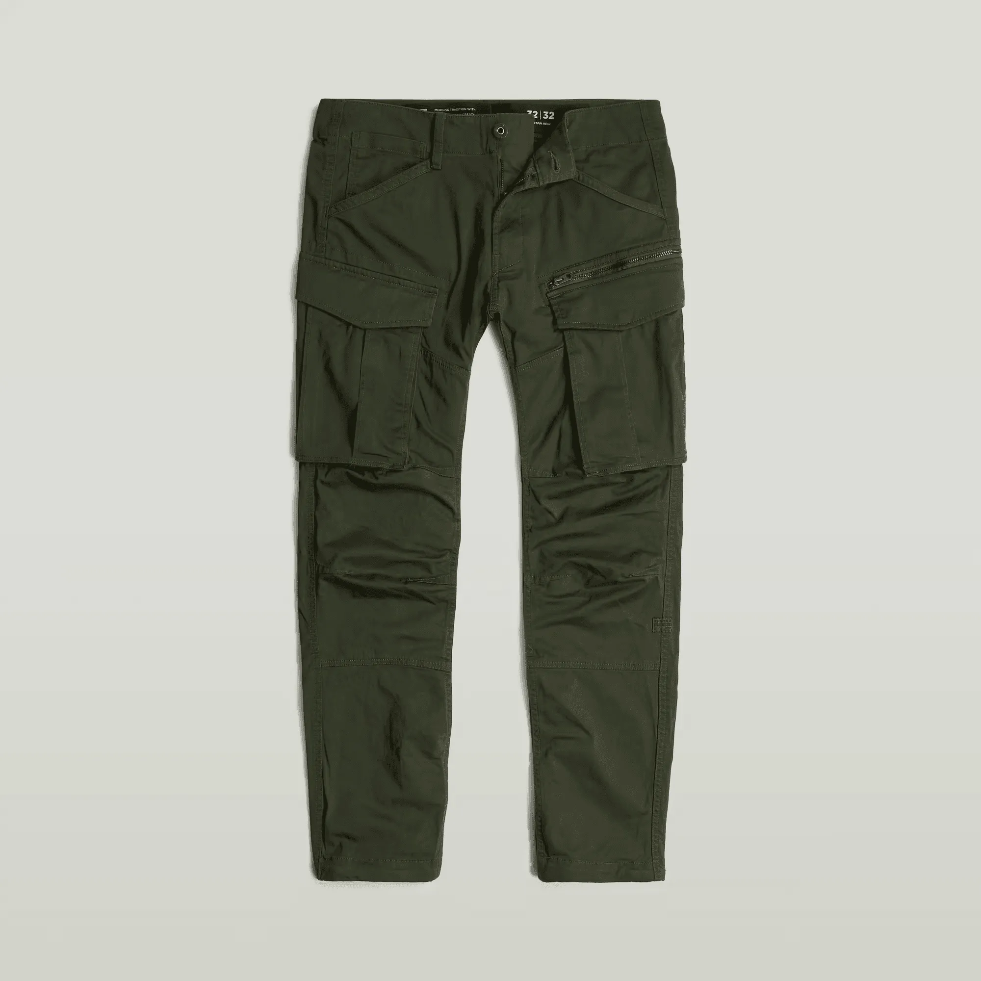 Rovic Zip 3D Regular Tapered Pants in Dark Bronze Green