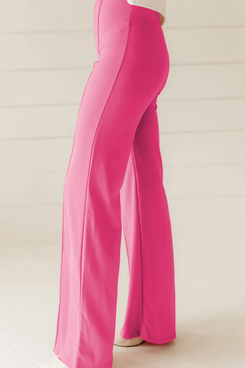 Sachet Pink High Waist Central Seam Flared Pants