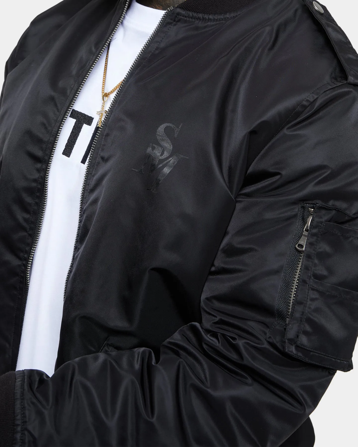 Saint Morta Staten Nylon Bomber Jacket Black