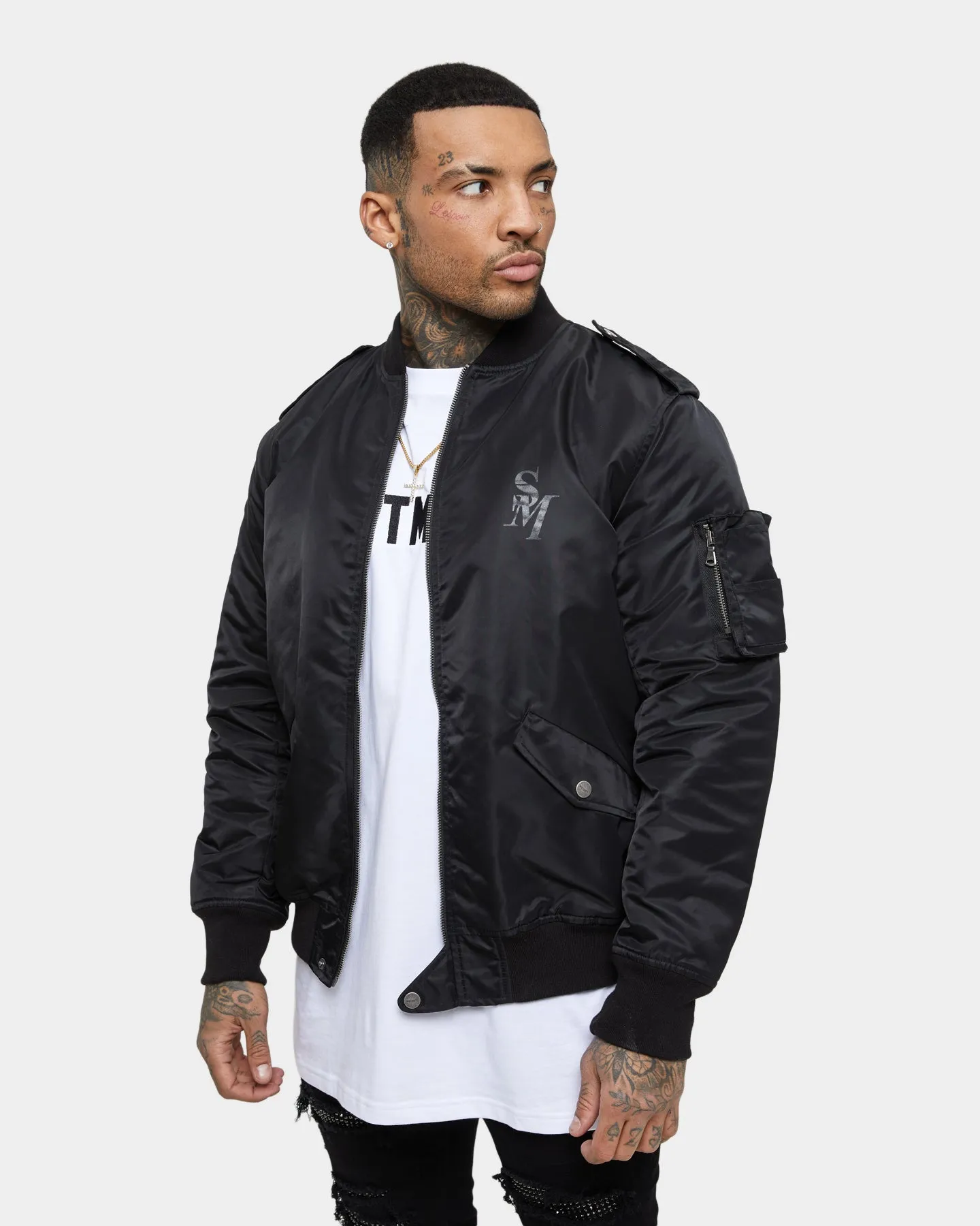 Saint Morta Staten Nylon Bomber Jacket Black