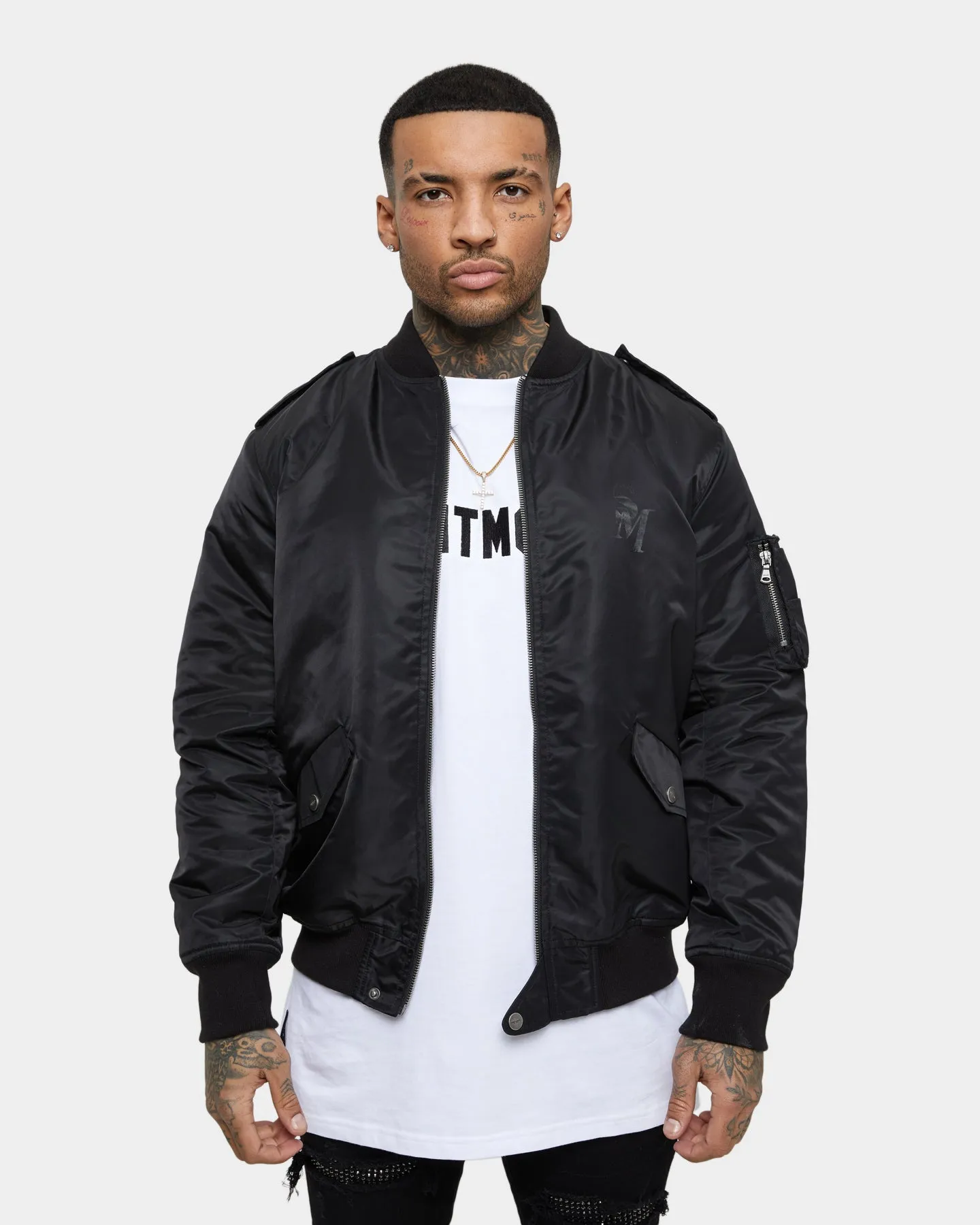 Saint Morta Staten Nylon Bomber Jacket Black