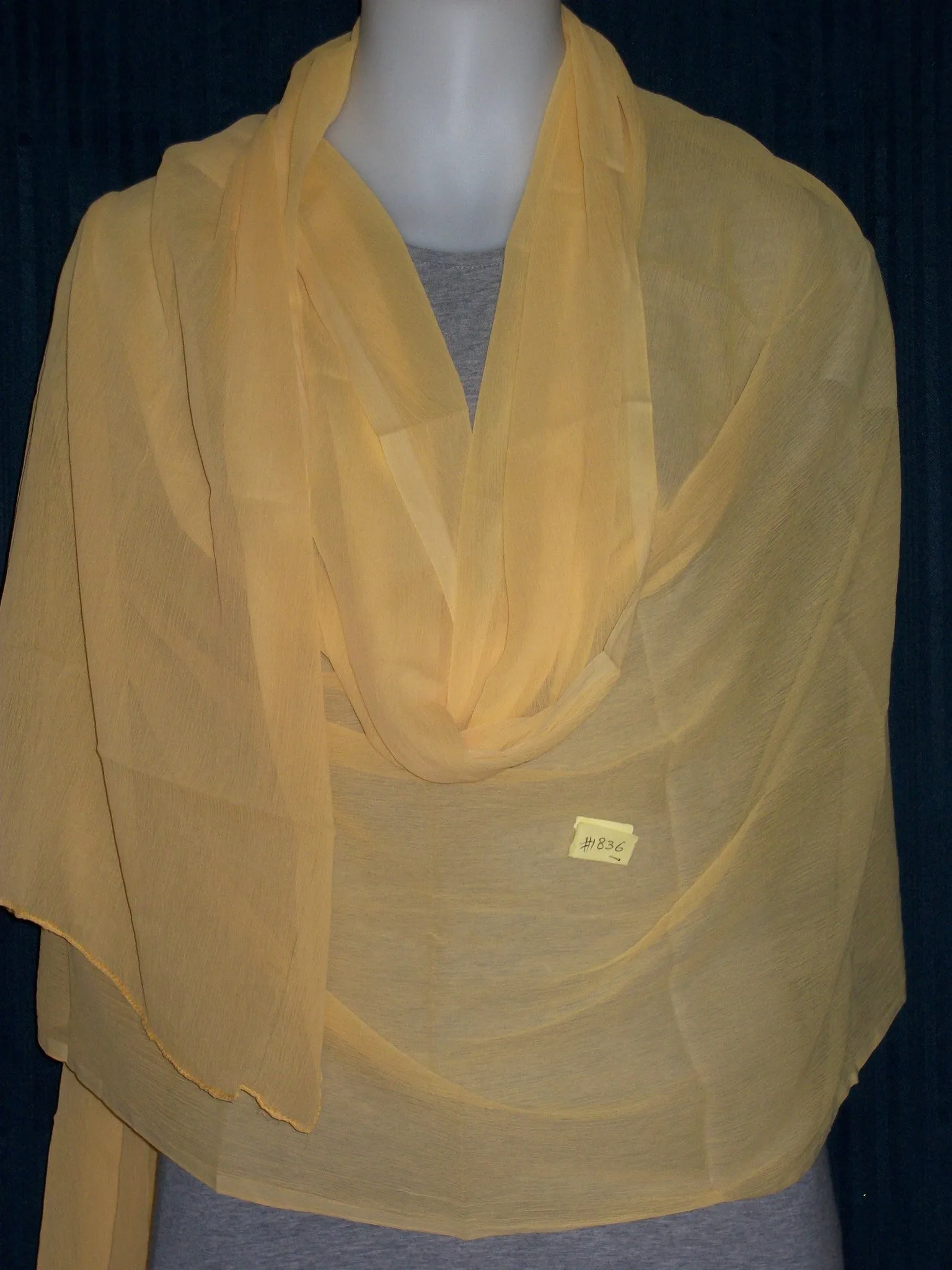 Scarf 2453 Lemon Chiffon Dupatta Chunni Shawl Wrap Shieno Sarees