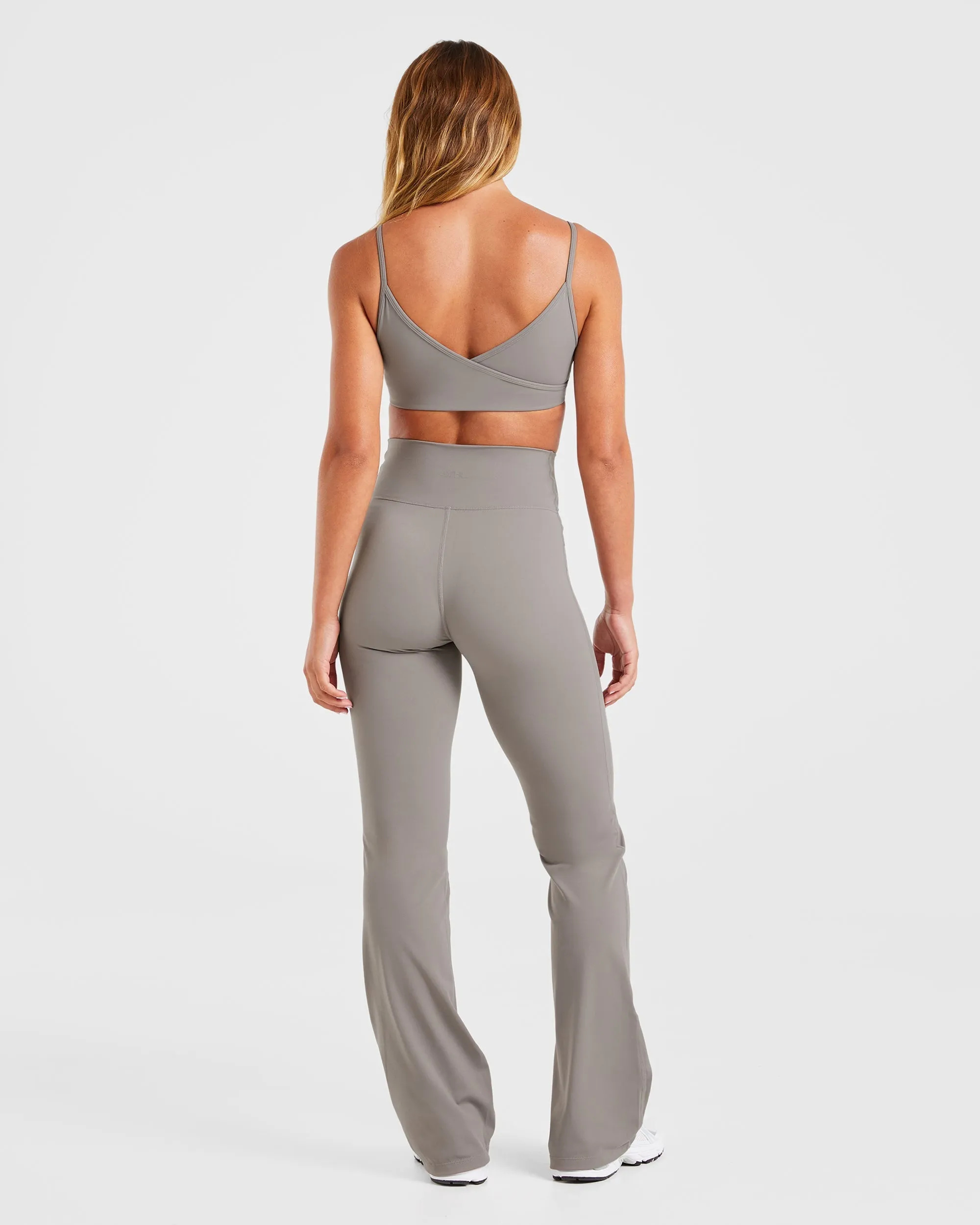 Sculpt Wrap Flared Leggings - Smoke Grey