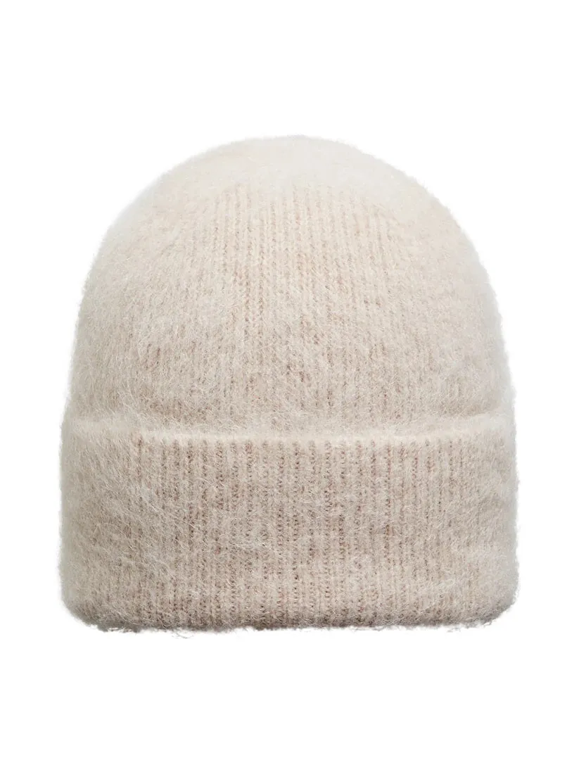 Selected Femme Fiona Knit Beanie Sandshell