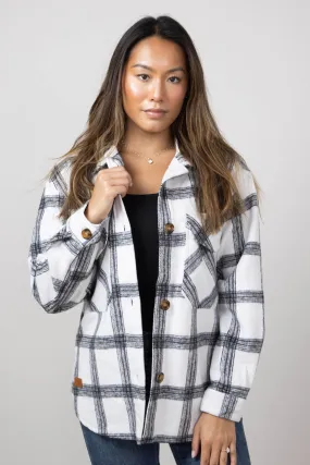 Simply Southern Plaid Shacket for Women in Brush | PP-0224-SHKT-JKT-BRUSH