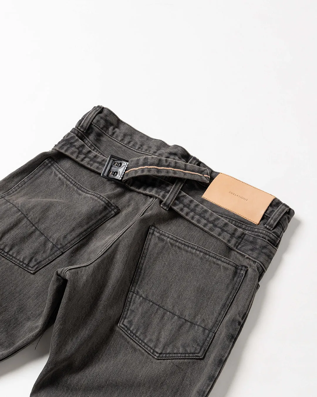 SLIM FLARE DENIM PANTS -Sharon- .06【WASH BLACK】