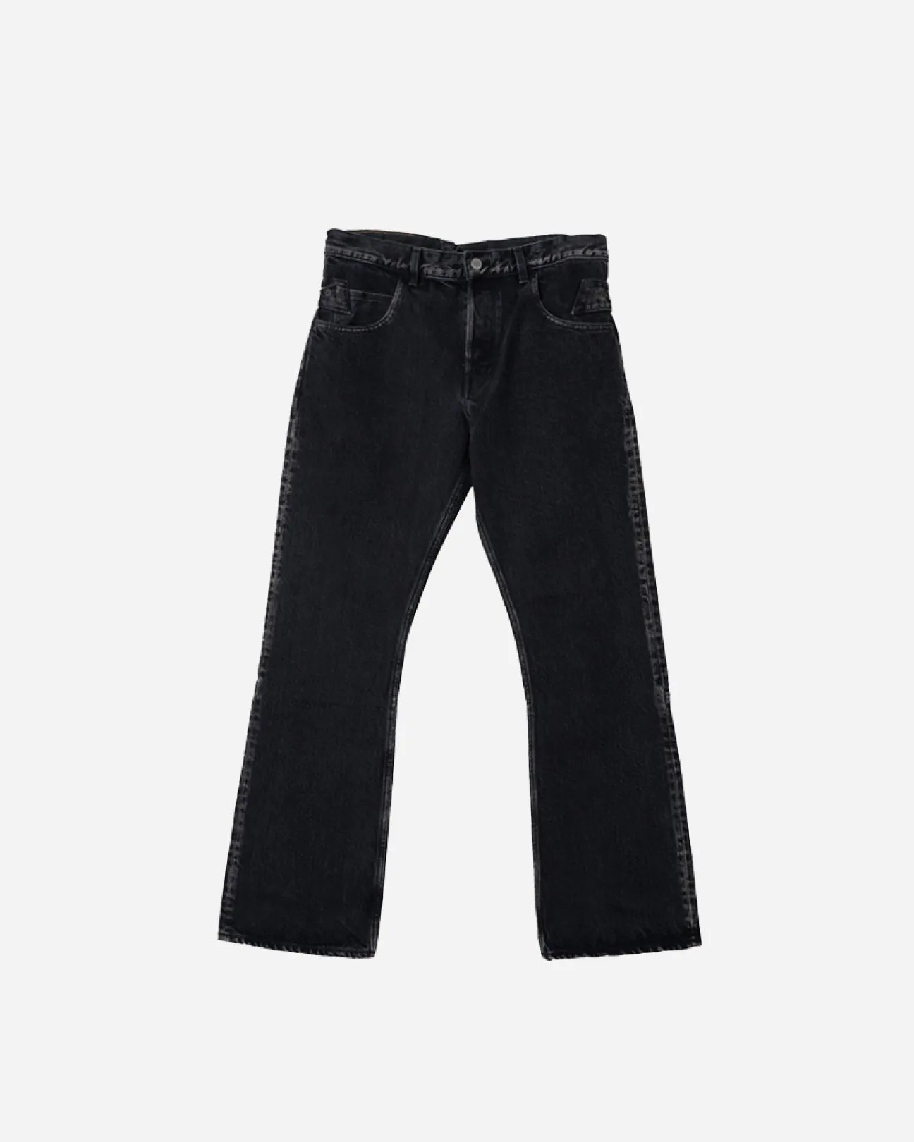 SLIM FLARE DENIM PANTS -Sharon- .06【WASH BLACK】