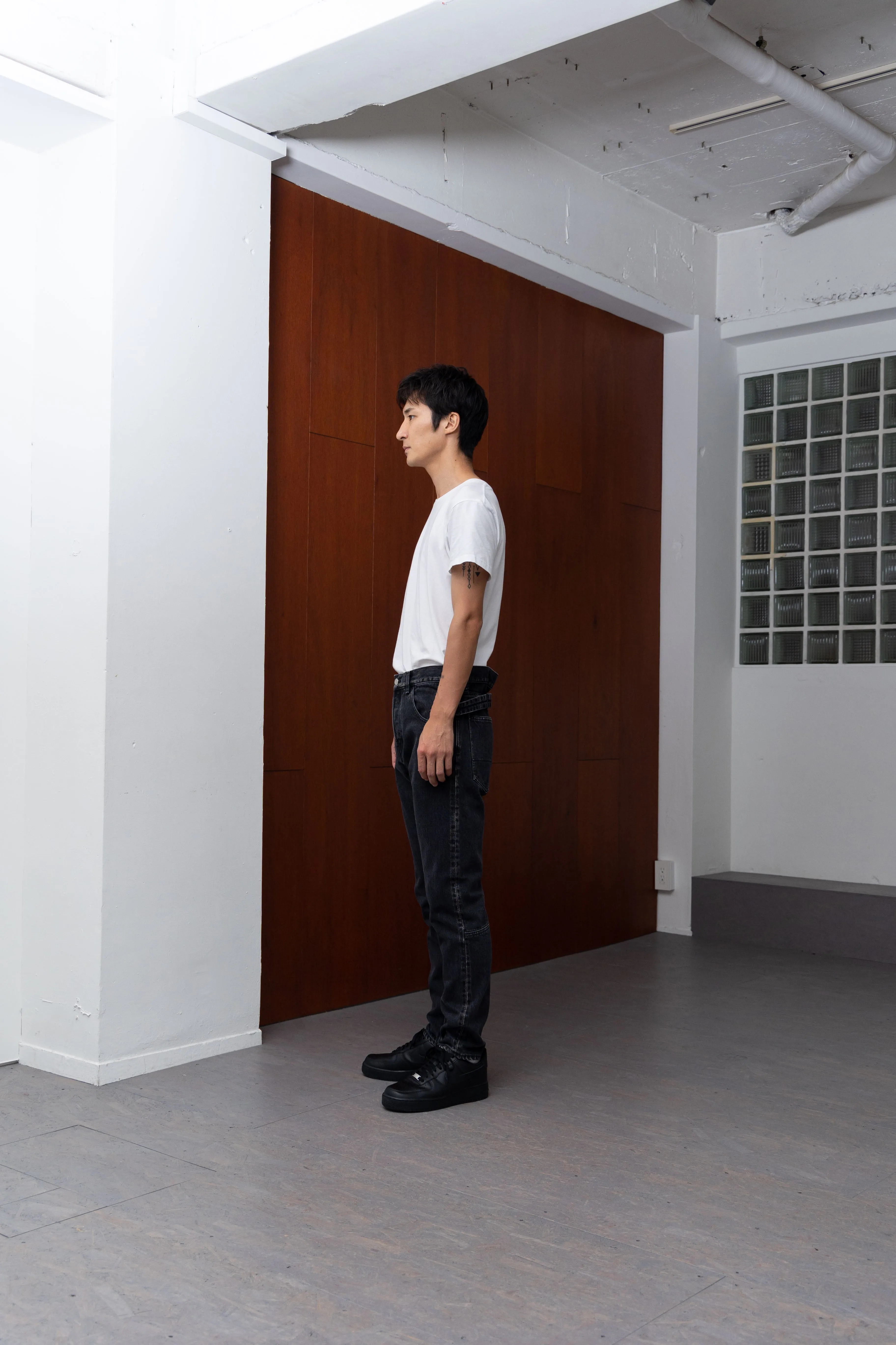 SLIM TAPERD SELVEDGE DENIM PANTS -Anderson- .06【WASH BLACK】