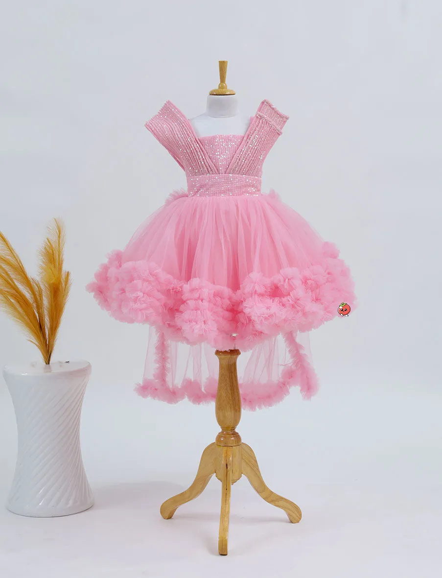 Sparkling Pink Glitter Frock for Girls