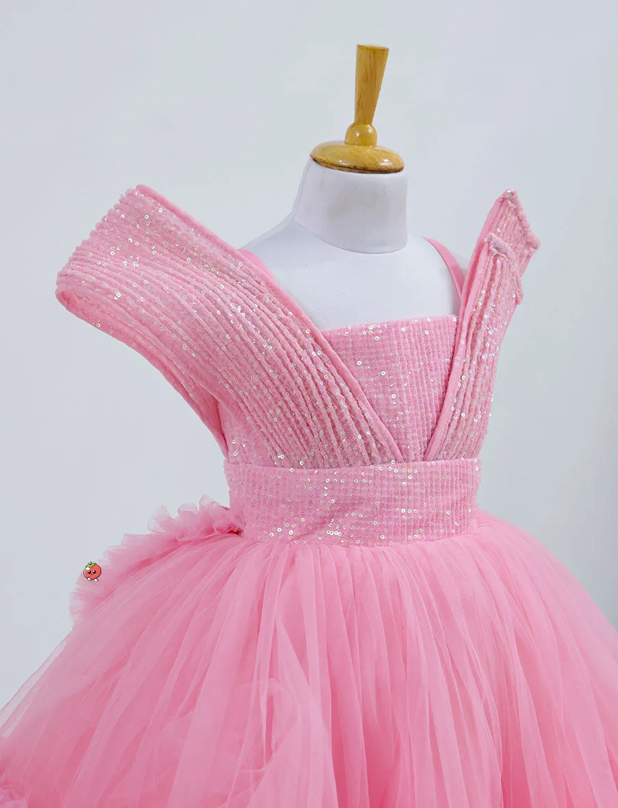 Sparkling Pink Glitter Frock for Girls