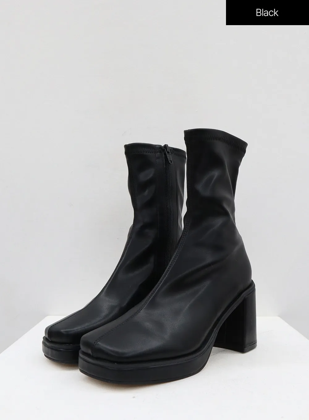 Square Toe Faux Leather Ankle Boots BD14