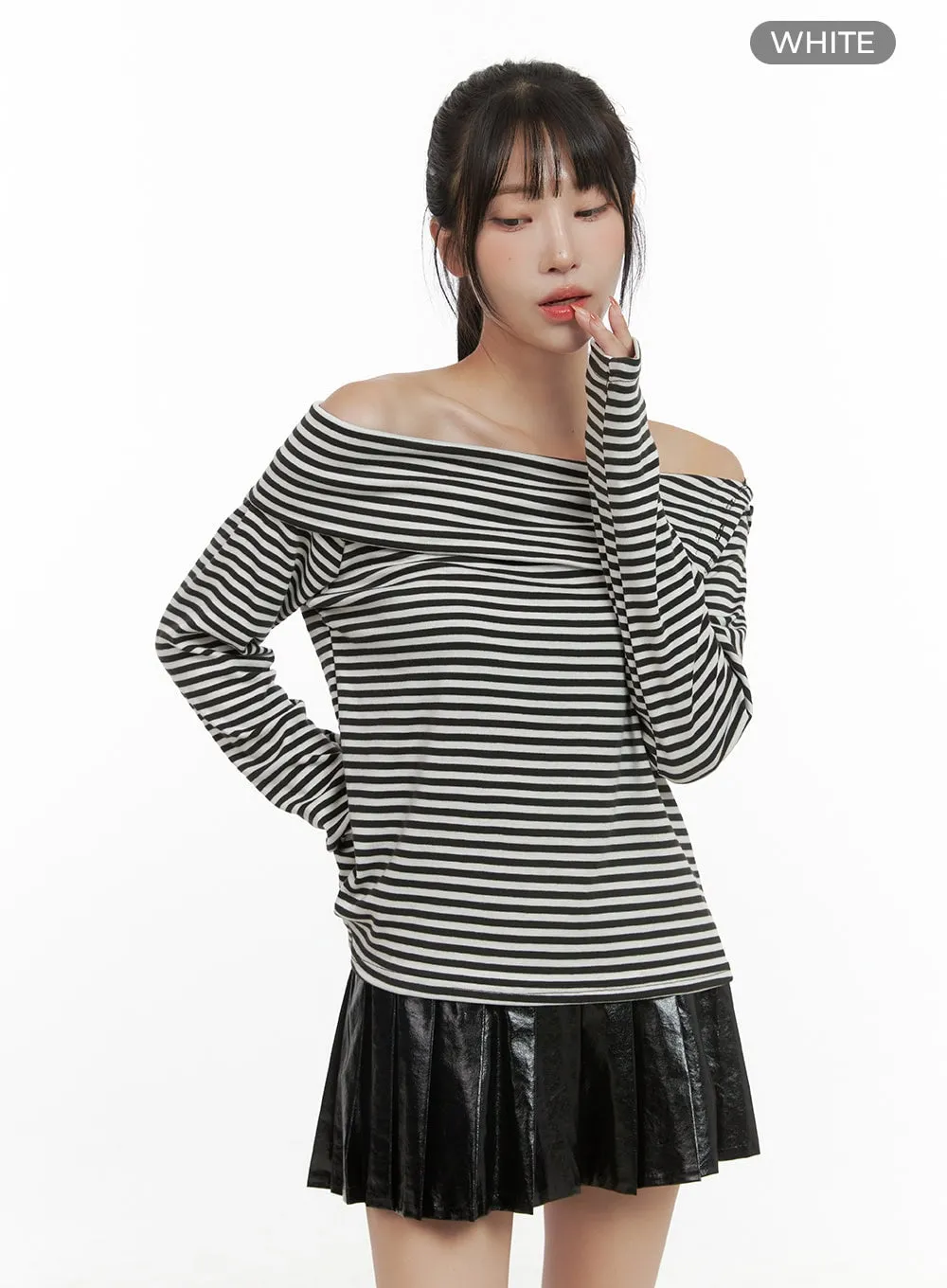 Stripe Off-Shoulder Top CG430