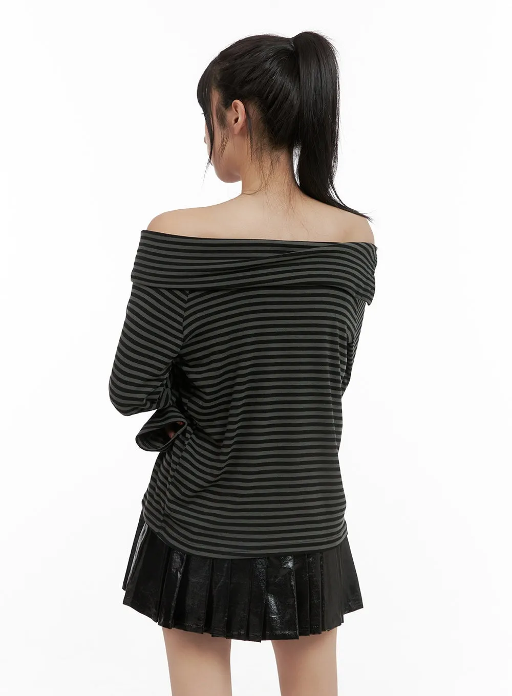 Stripe Off-Shoulder Top CG430