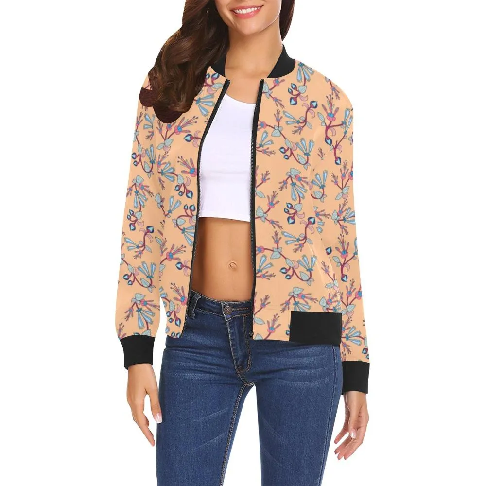 Swift Floral Peache Bomber Jacket for Women