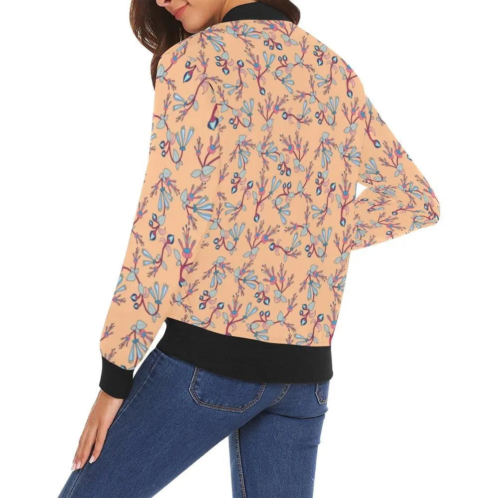 Swift Floral Peache Bomber Jacket for Women