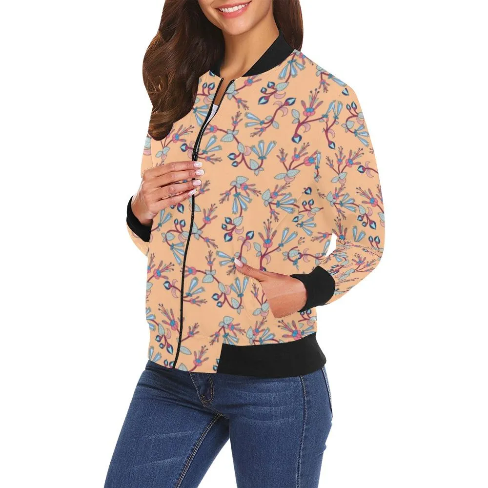 Swift Floral Peache Bomber Jacket for Women