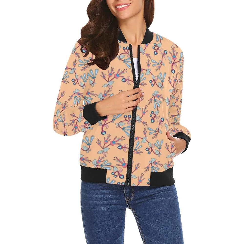 Swift Floral Peache Bomber Jacket for Women