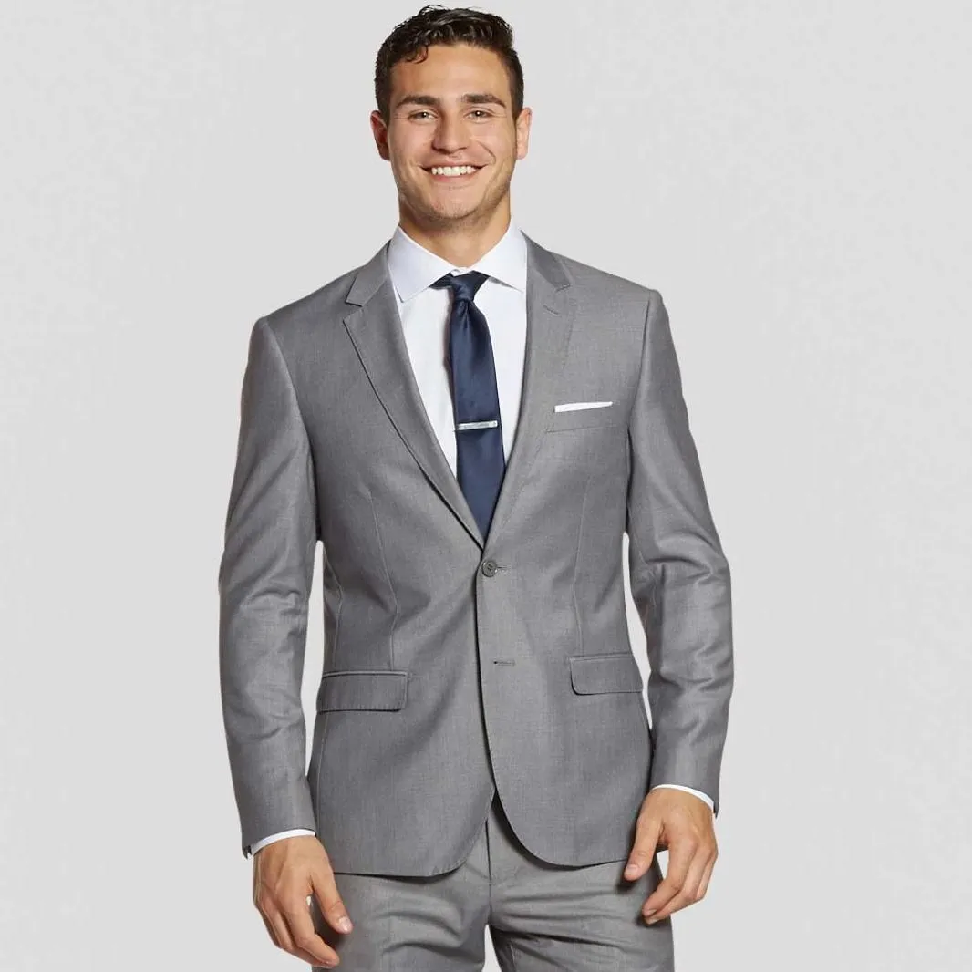 Textured Gray Suit Jacket