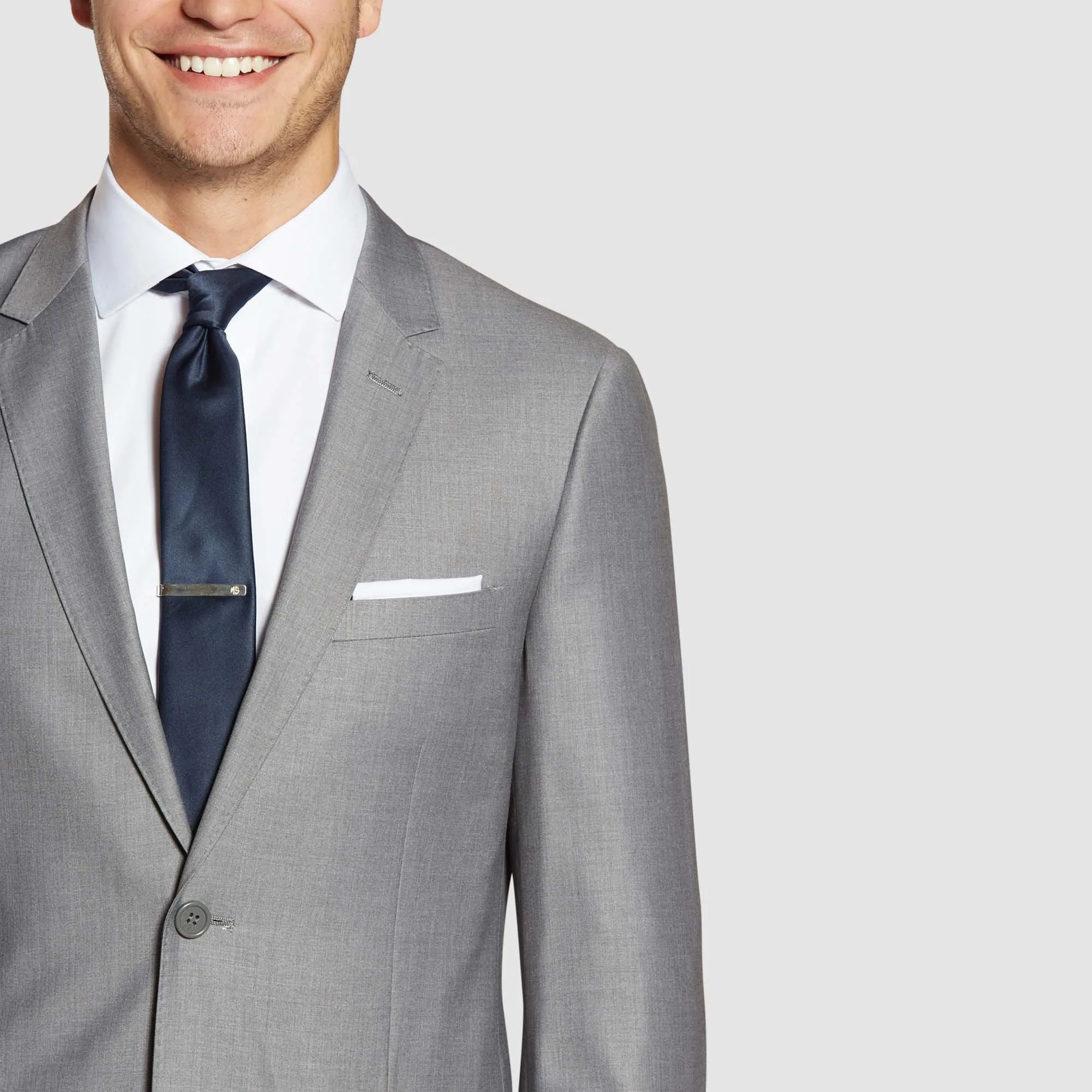 Textured Gray Suit Jacket