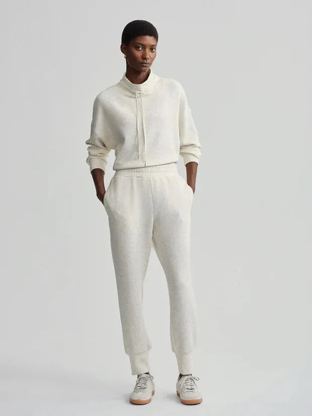 The Slim Cuff Pant 27.5" in Ivory Marl Fleck