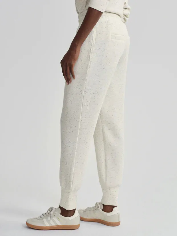 The Slim Cuff Pant 27.5" in Ivory Marl Fleck