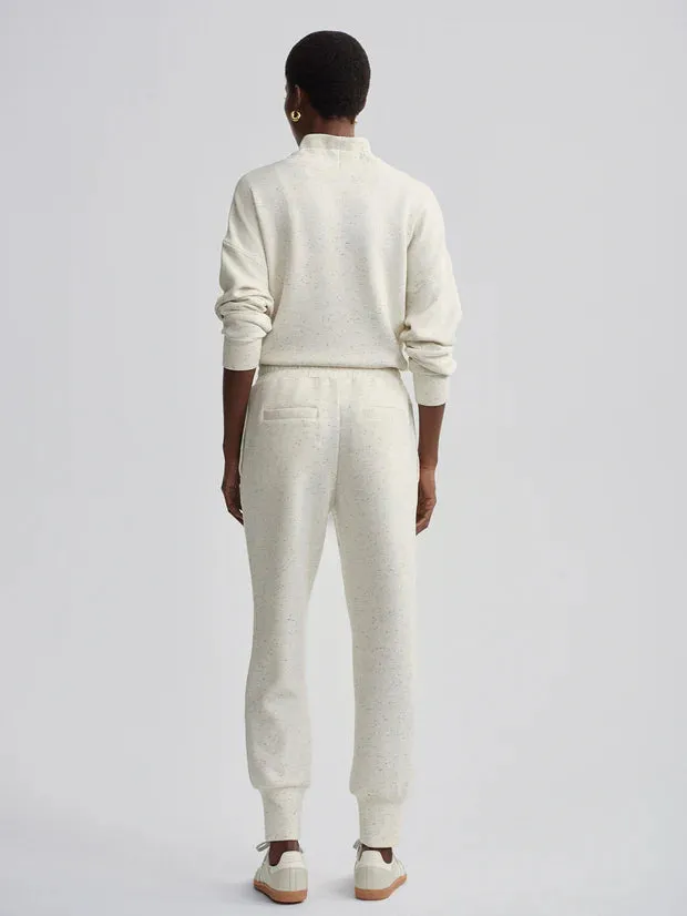 The Slim Cuff Pant 27.5" in Ivory Marl Fleck