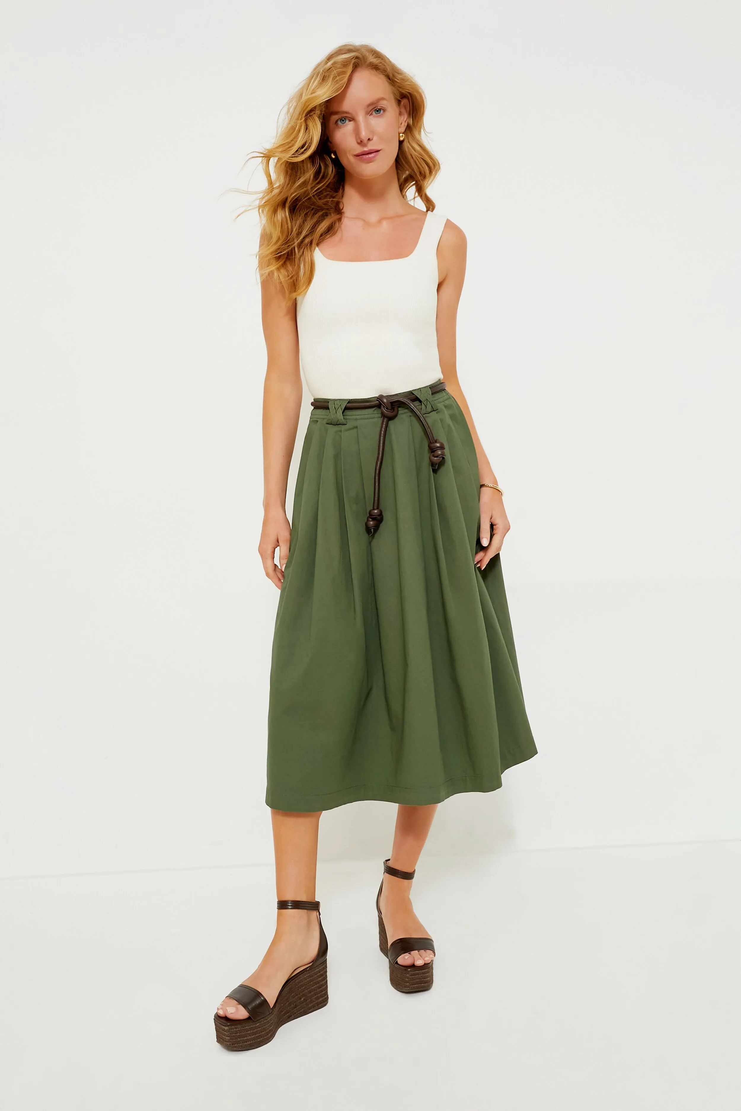 Thyme Smaka Garment Dye Skirt with Belt