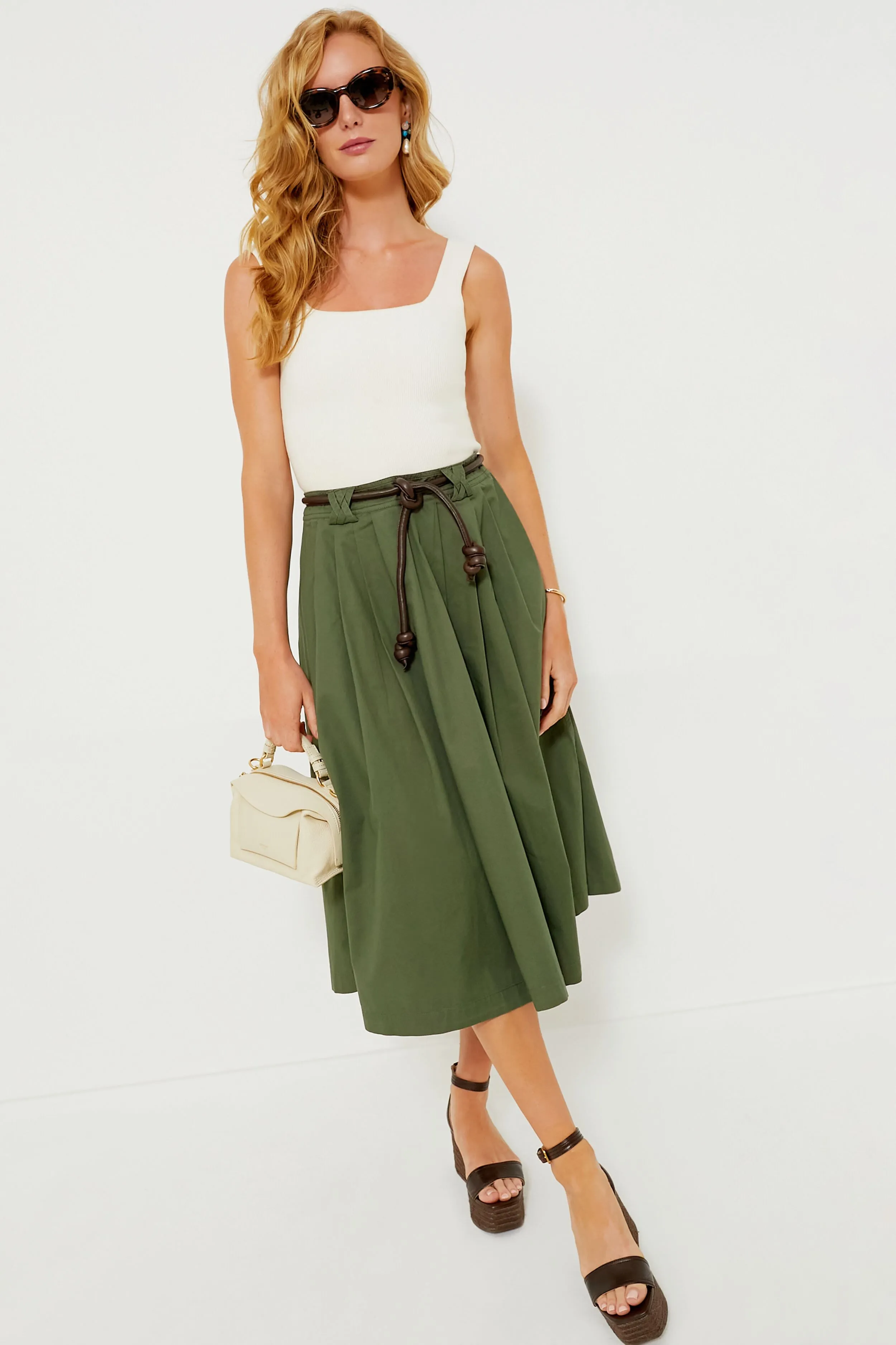 Thyme Smaka Garment Dye Skirt with Belt