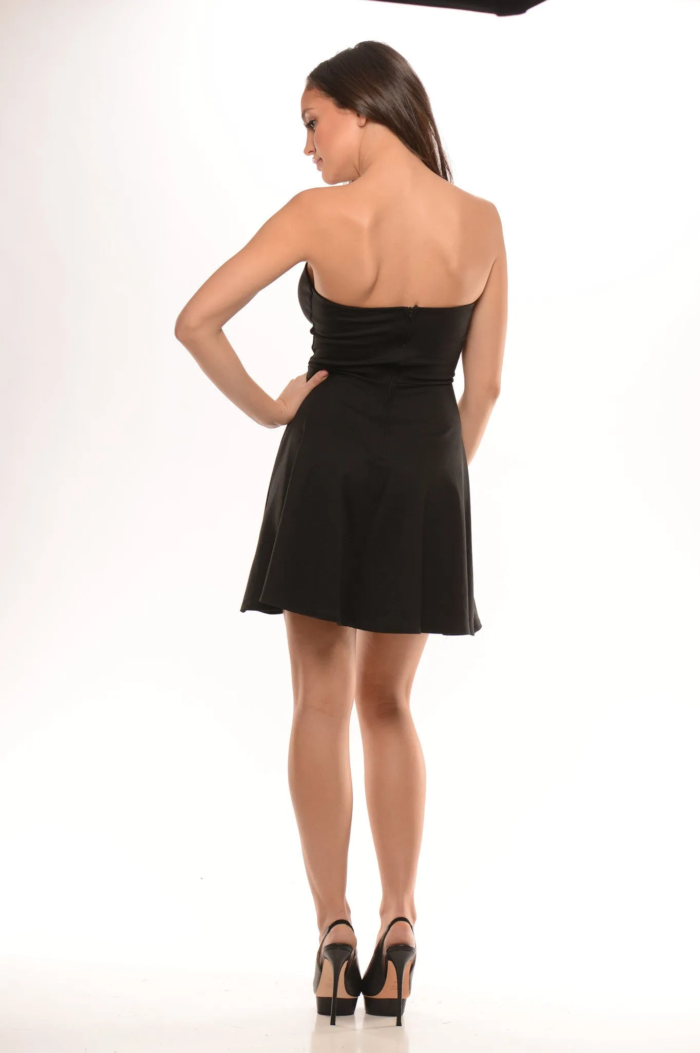 Tube Fit Flare Dress - black