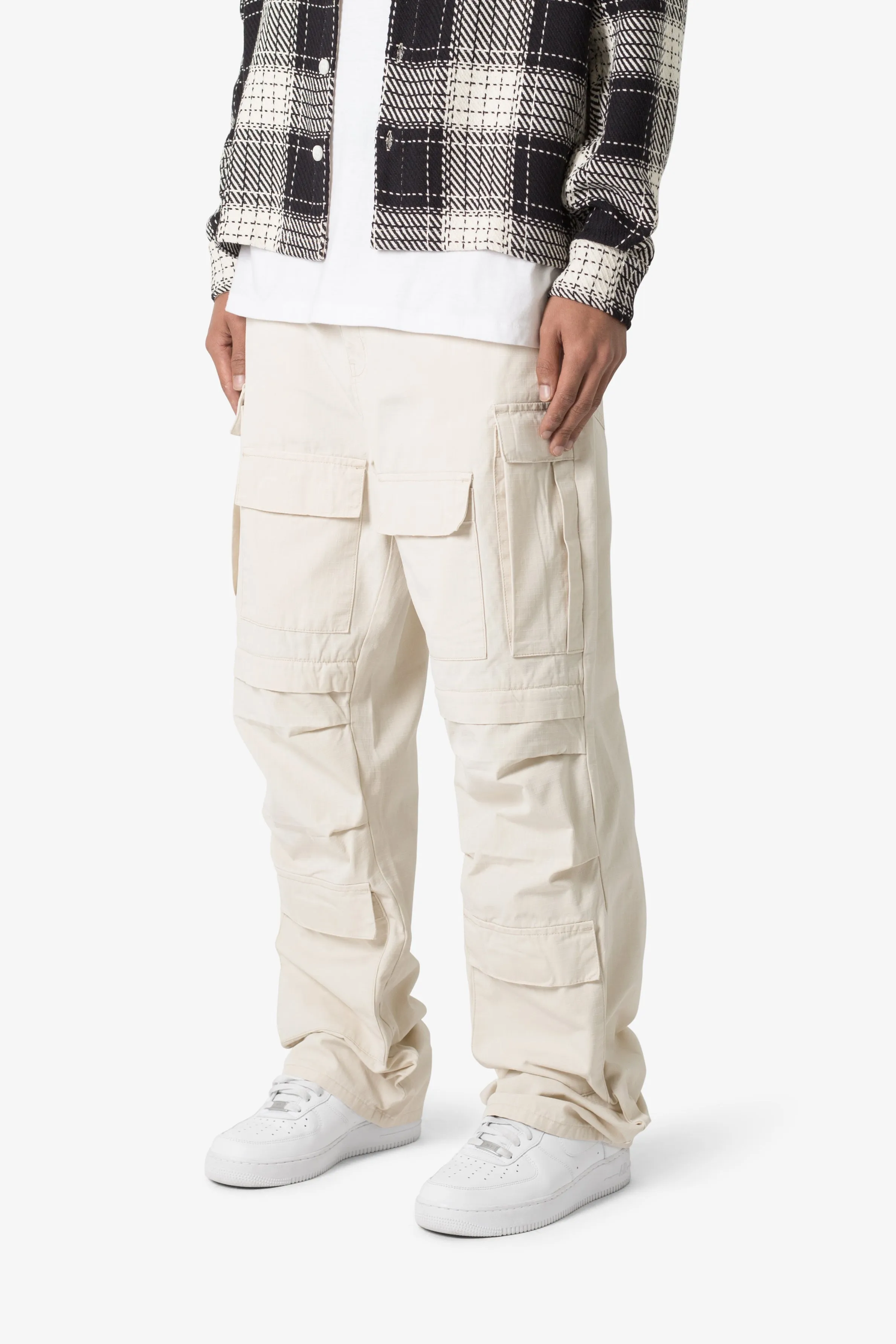 Ultra Baggy Cargo Pants - Off White